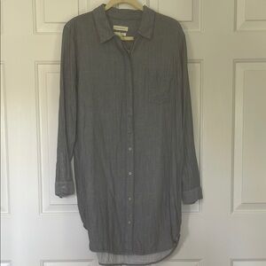 Light Denim Button-Up Shirt Tunic